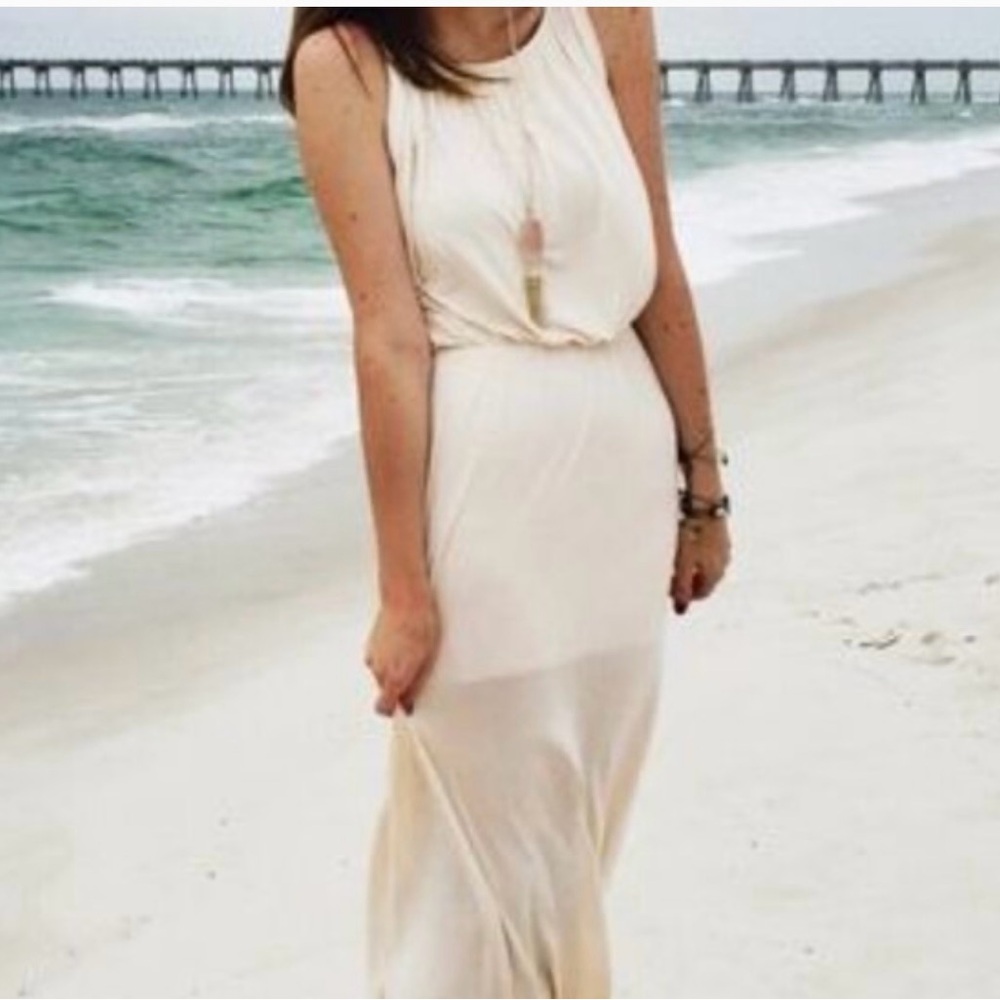Nordstrom Exclusive Maxi Dress. Felicity & Coco Jersey Dress.Cream color, Sz  M
